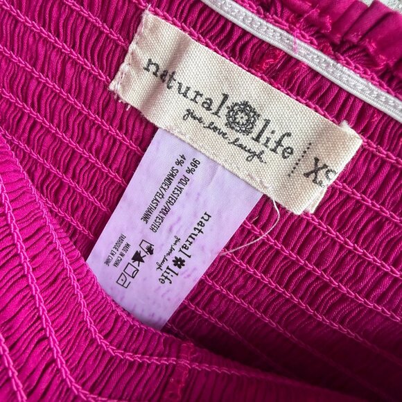 Natural Life Elastic Waist Satin Magenta Pink Skirt Shorts Women's Size XS - Picture 3 of 7